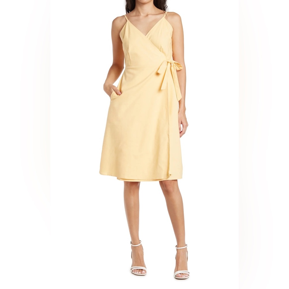 Canary Island Iris Midi Wrap Dress
